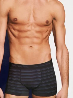 Scuola Nautica Italiana Boxer da uomo rigati in cotone stretch - nero