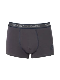 Scuola Nautica Italiana Boxer uomo in cotone stretch - grigio scuro