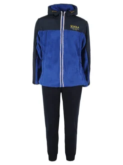 Scuola Nautica Italiana Completo tuta da uomo in pile con cappuccio e zip - blu