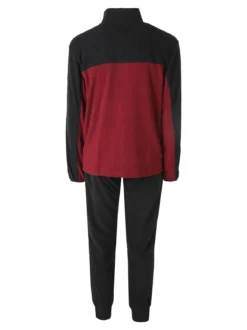 Scuola Nautica Italiana Completo tuta da uomo in pile full zip - bordeaux