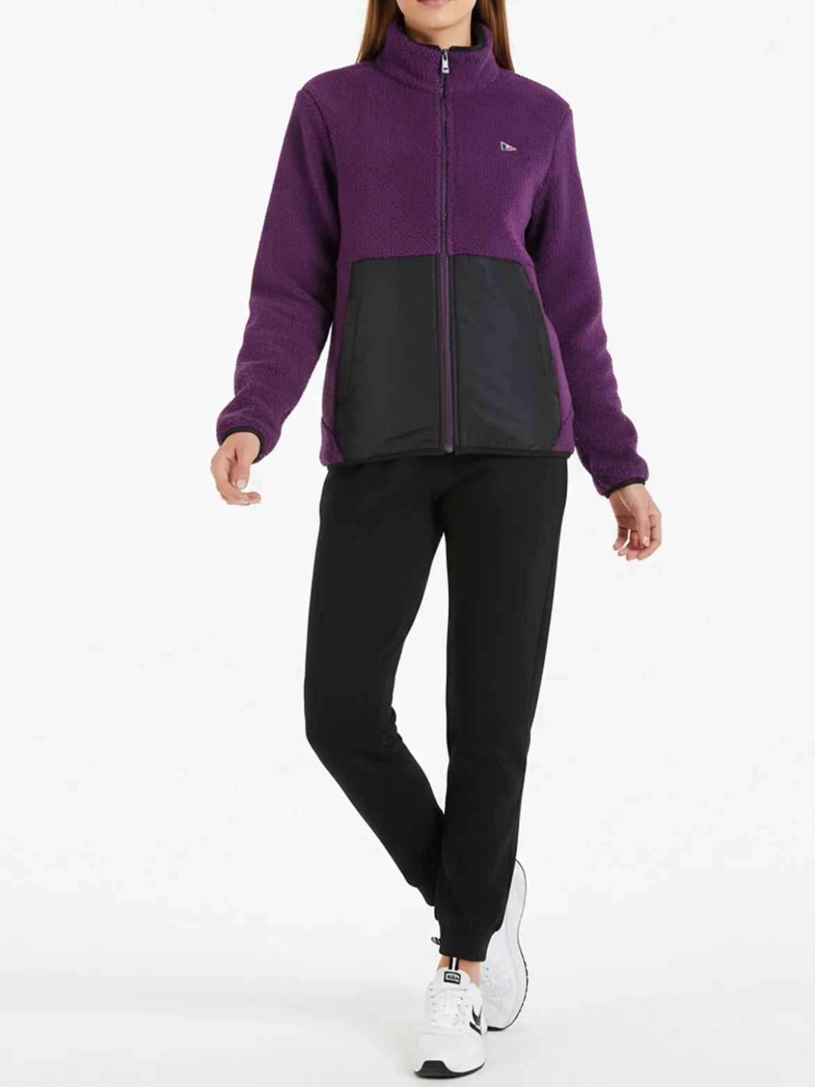 Scuola Nautica Italiana Completo tuta donna in pile con felpa e pantaloni - viola
