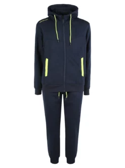 Scuola Nautica Italiana Completo tuta invernale da uomo 2 pezzi con cappuccio e zip - blu scuro