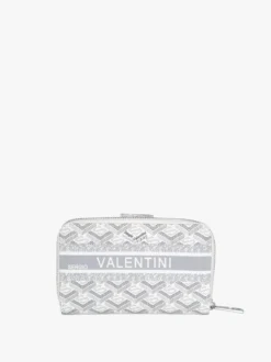 Sergio Valentini Portafoglio donna con bottone e zip - bianco