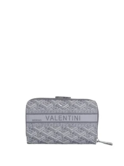 Sergio Valentini Portafoglio donna con bottone e zip - grigio scuro