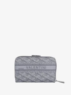 Sergio Valentini Portafoglio donna con bottone e zip - grigio scuro