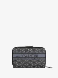 Sergio Valentini Portafoglio donna con bottone e zip - nero