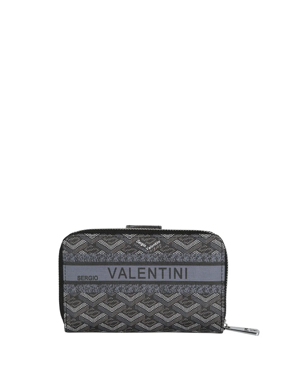Sergio Valentini Portafoglio donna con bottone e zip - nero