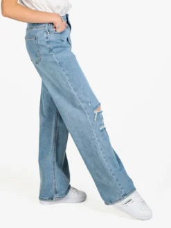 Sexy Sense Jeans donna a gamba larga con strappi