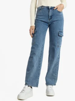Sexy Sense Jeans donna a gamba larga con tasconi