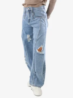 Sexy Sense Jeans donna barrel con strappi a gamba larga - jeans