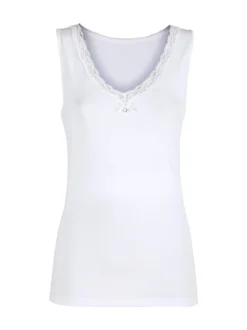 Sielei 1436 Canotta donna spalla larga in cotone bio