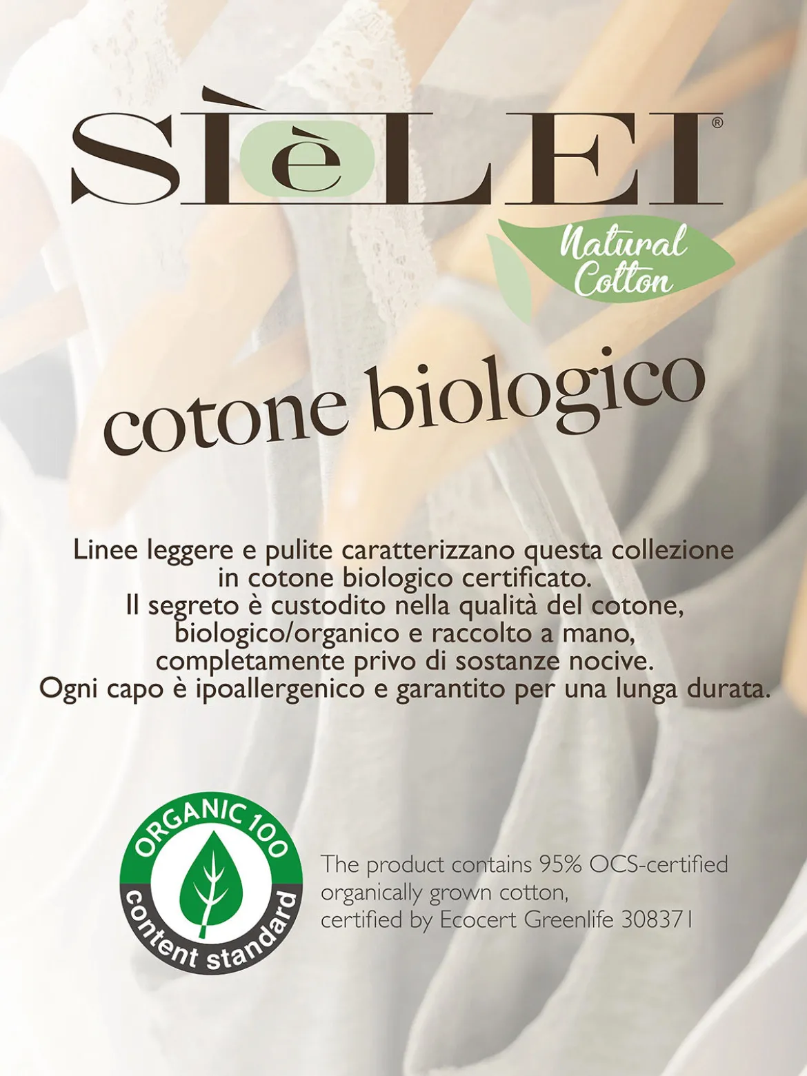 Sielei Reggiseno in cotone biologico coppa B 1450