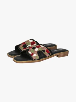 Sissi Miss Ciabatte basse da donna con fascia in tessuto - nero