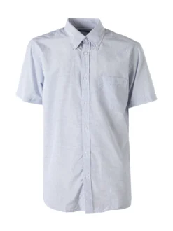 Sky Camicia da uomo a quadretti con maniche corte e taschino - blu