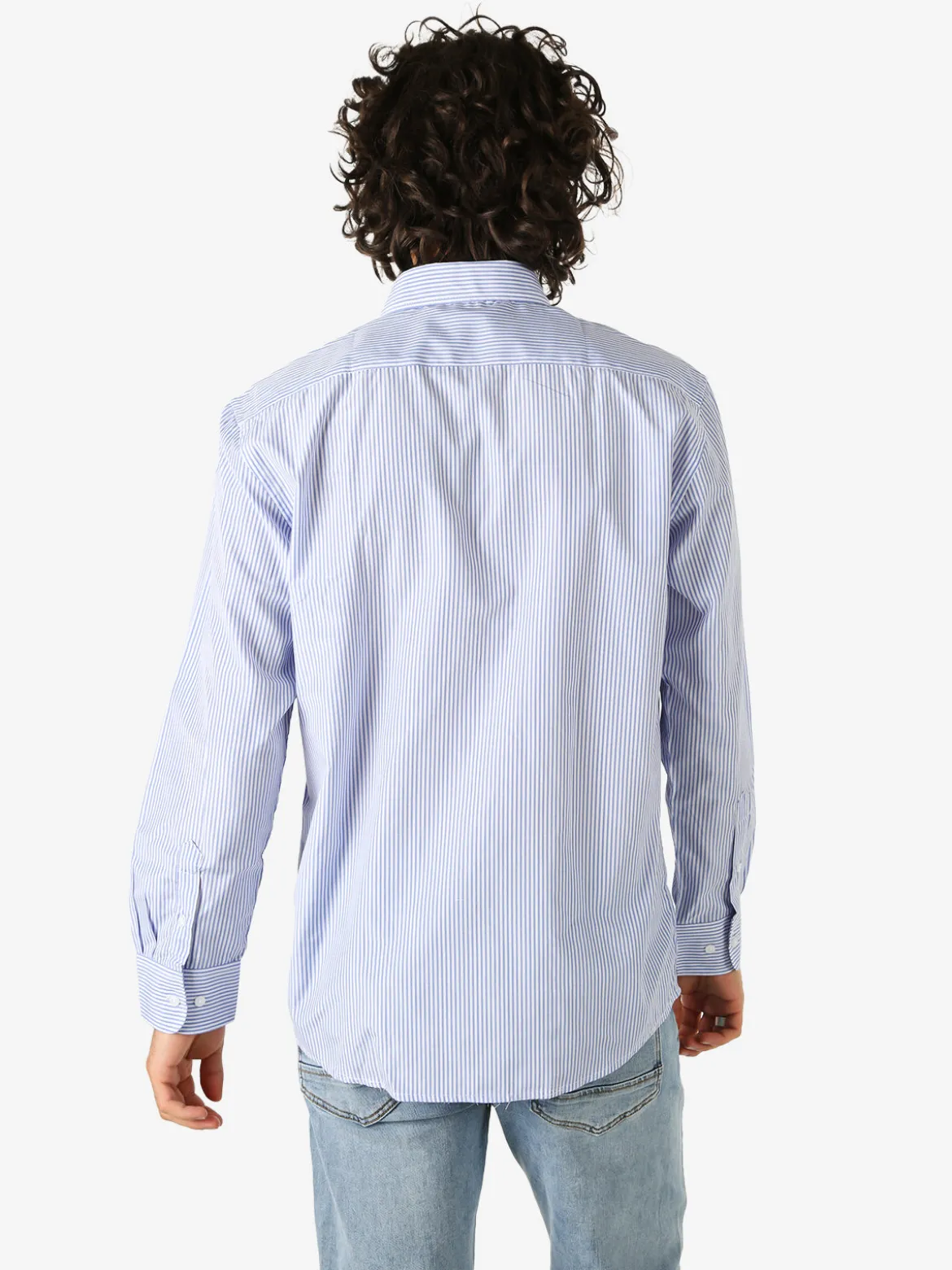 Sky Camicia rigata da uomo a maniche lunghe - azzurro