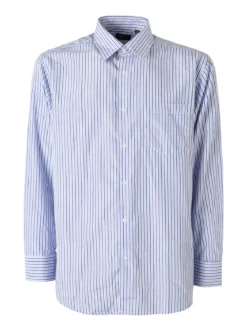 Sky Camicia rigata da uomo a maniche lunghe - cielo