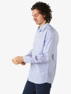 Sky Camicia rigata da uomo a maniche lunghe - cielo