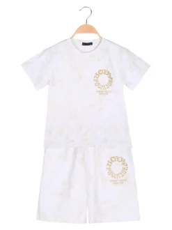 Small Gang Completo corto da bambino con t-shirt e bermuda - beige