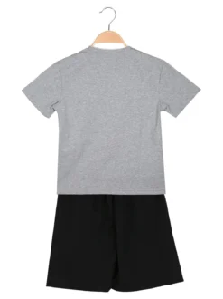 Small Gang Completo corto da bambino in cotone con t-shirt e bermuda - grigio