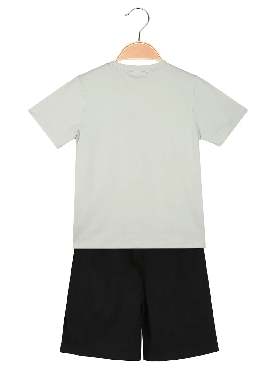 Small Gang Completo da bambino corto in cotone con t-shirt e bermuda - pistacchio