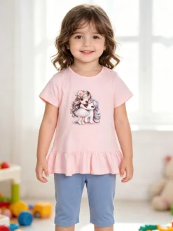 Smile Yes Completo neonata 2 pezzi con t-shirt e leggings