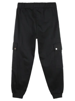 Smile Yes Pantaloni cargo da bambina in felpa con polsini