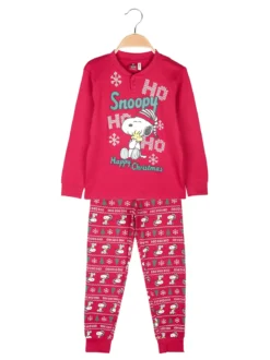 Snoopy Pigiama natalizio da bambino in cotone interlock