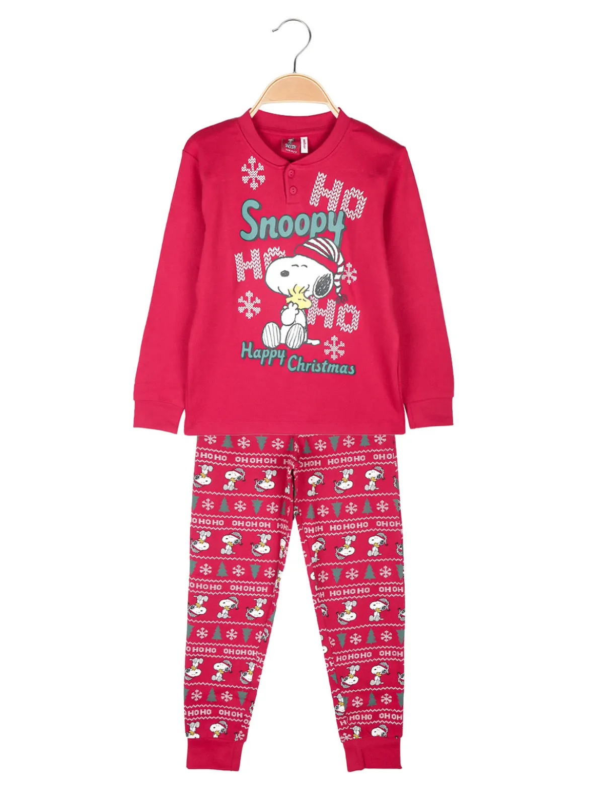 Snoopy Pigiama natalizio da bambino in cotone interlock