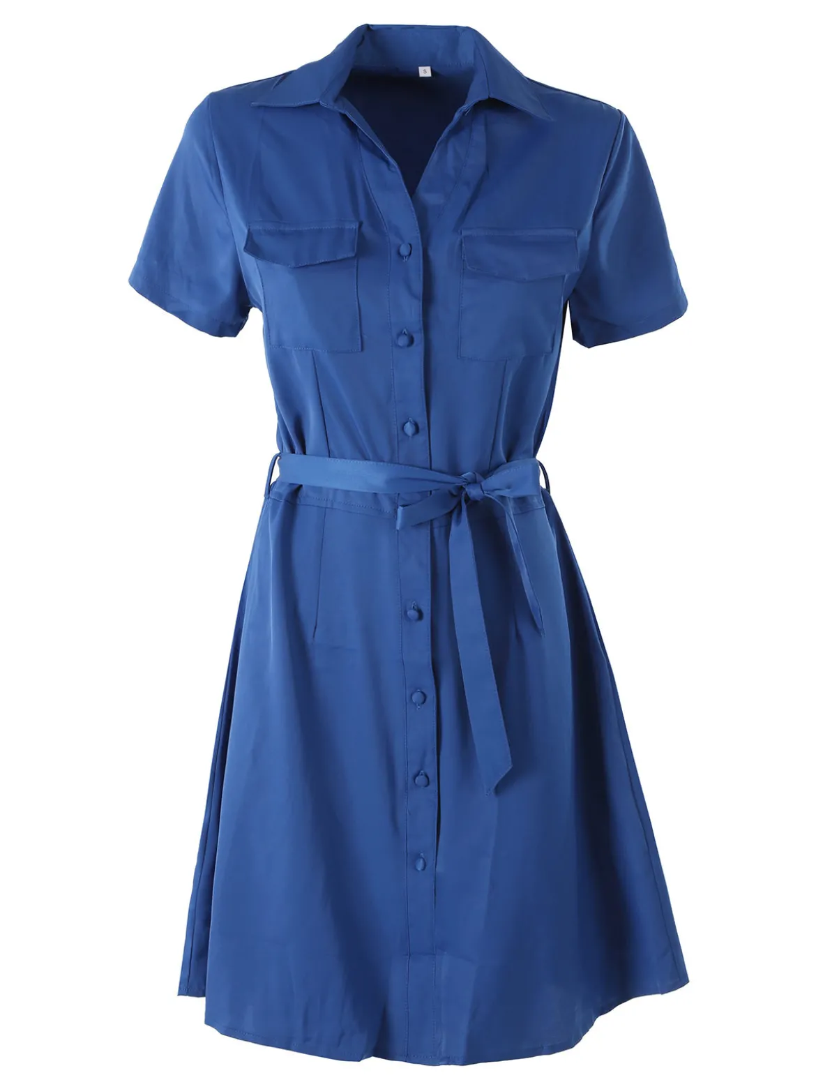 Solada Abito a camicia da donna con maniche corte e bottoni - blu