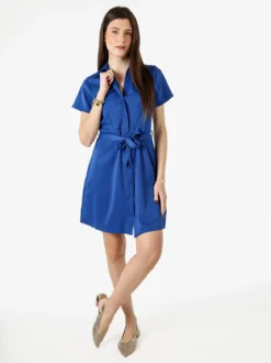 Solada Abito a camicia da donna con maniche corte e bottoni - blu