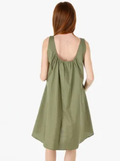 Solada Abito donna in cotone a campana senza maniche - verde