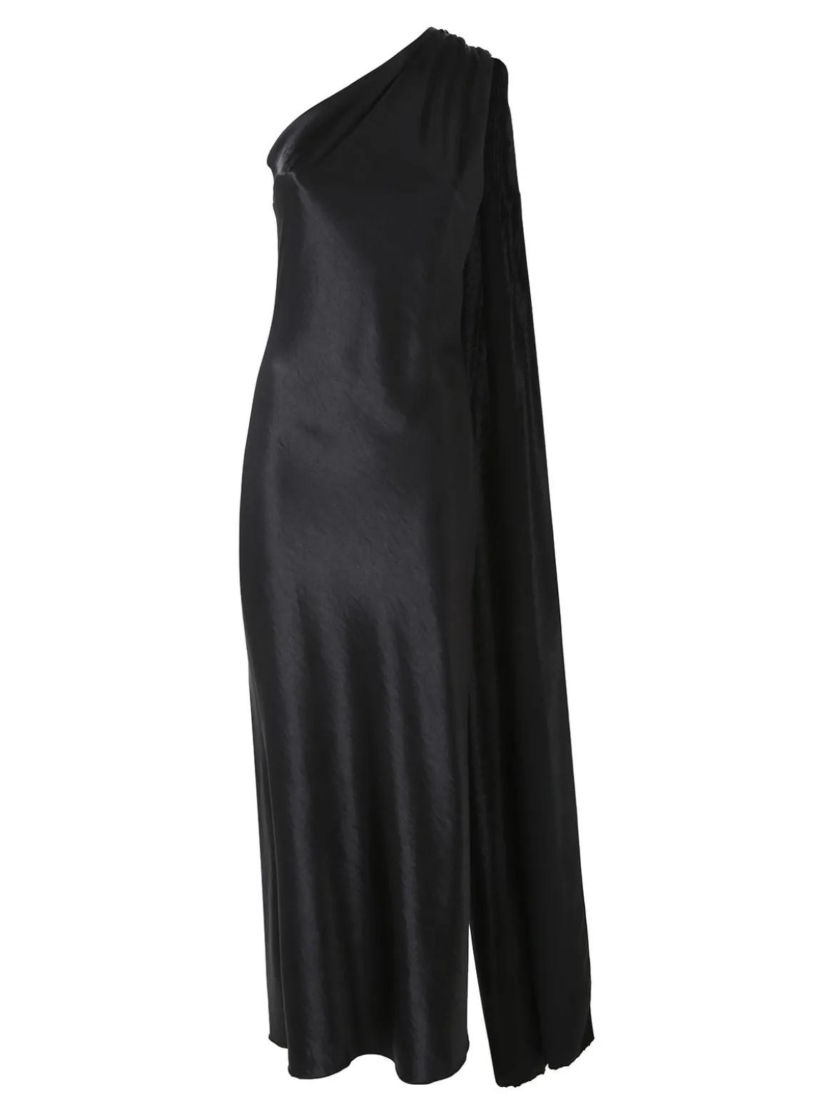 Solada Abito elegante da donna monospalla con stola incorporata - nero