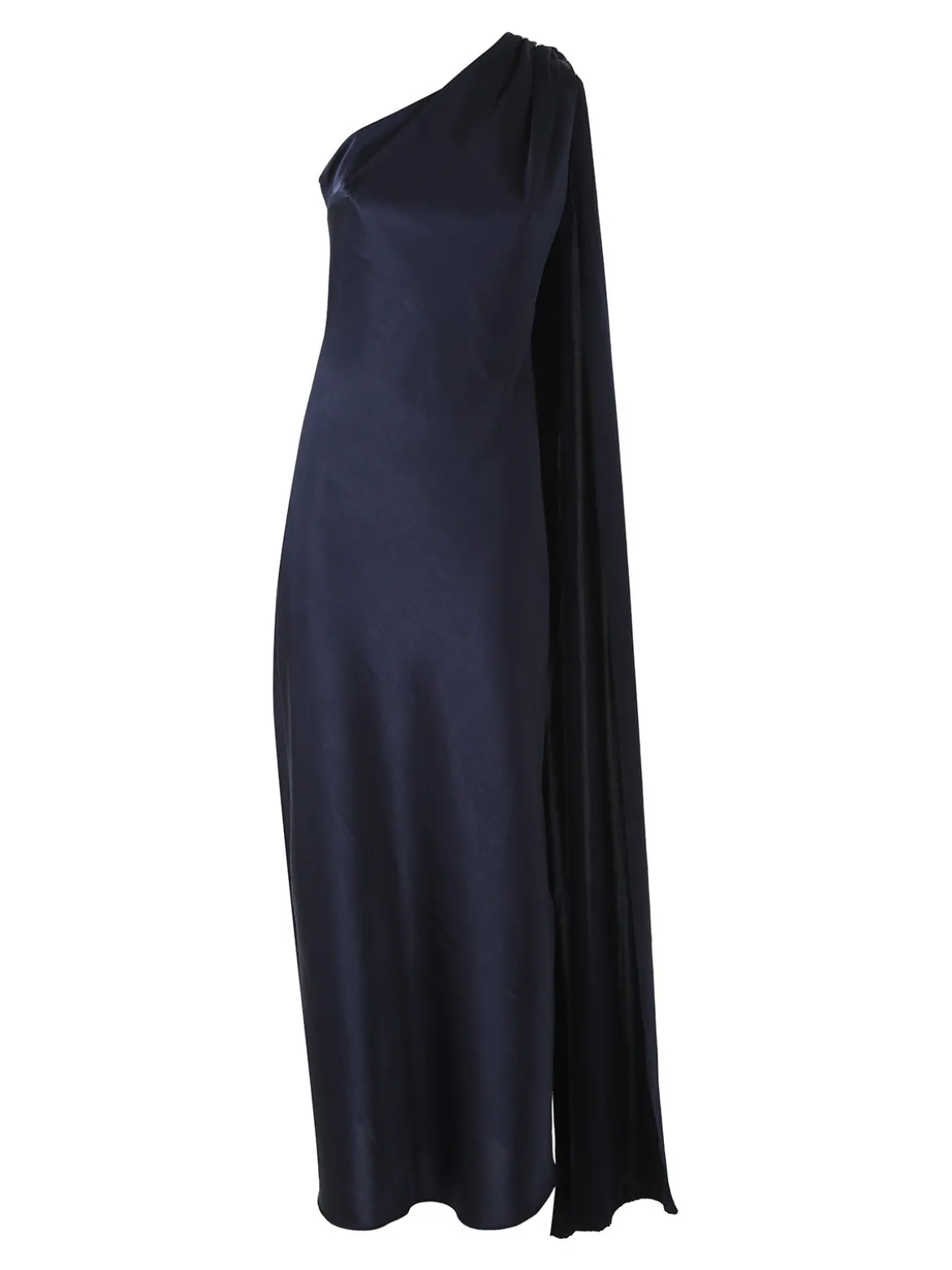 Solada Abito elegante da donna monospalla con stola incorporata - blu scuro
