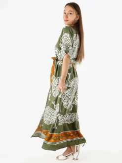 Solada Abito lungo da donna a camicia con stampe - verde