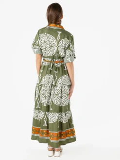 Solada Abito lungo da donna a camicia con stampe - verde