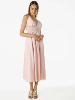 Solada Abito lungo da donna con spalline sottili e coppe imbottite - rosa