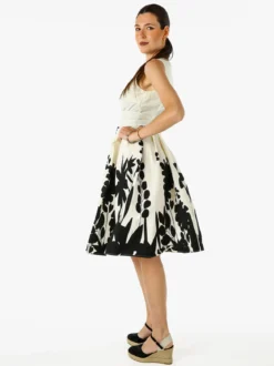 Solada Abito smanicato da donna in cotone con stampa sul fondo - beige