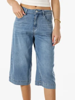 Solada Bermuda da donna in jeans a gamba larga - jeans