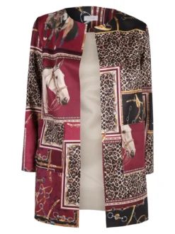Solada Blazer donna aperto con stampe - bordeaux