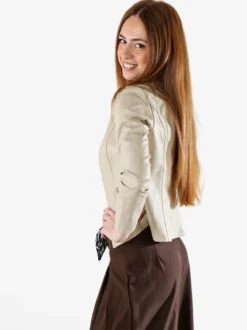 Solada Blazer donna aperto in ecopelle - beige