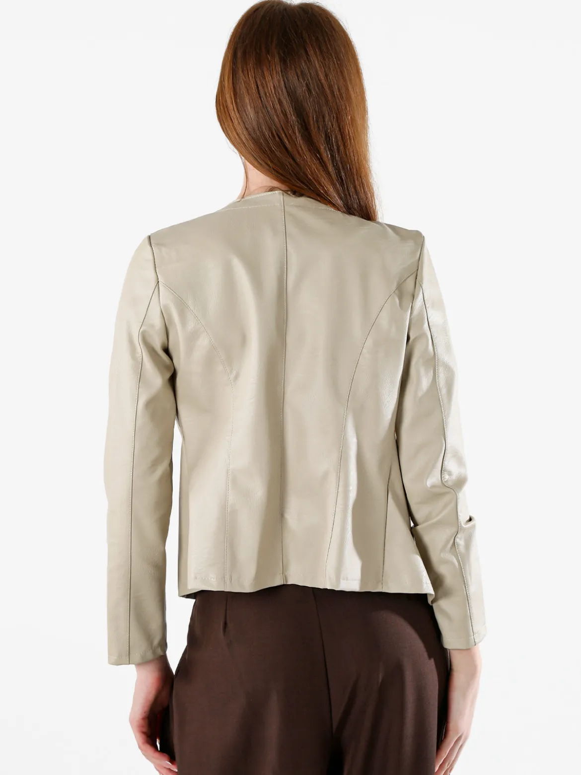 Solada Blazer donna aperto in ecopelle - beige