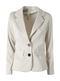 Solada Blazer donna con bottoni e stampa texture - beige