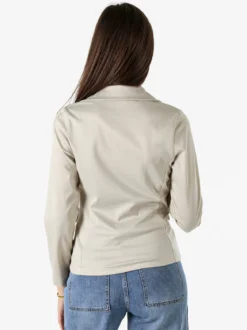 Solada Blazer donna con bottoni e stampa texture - beige