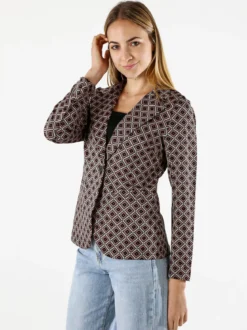 Solada Blazer donna con stampe geometriche - nero