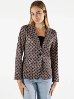 Solada Blazer donna con stampe geometriche - nero