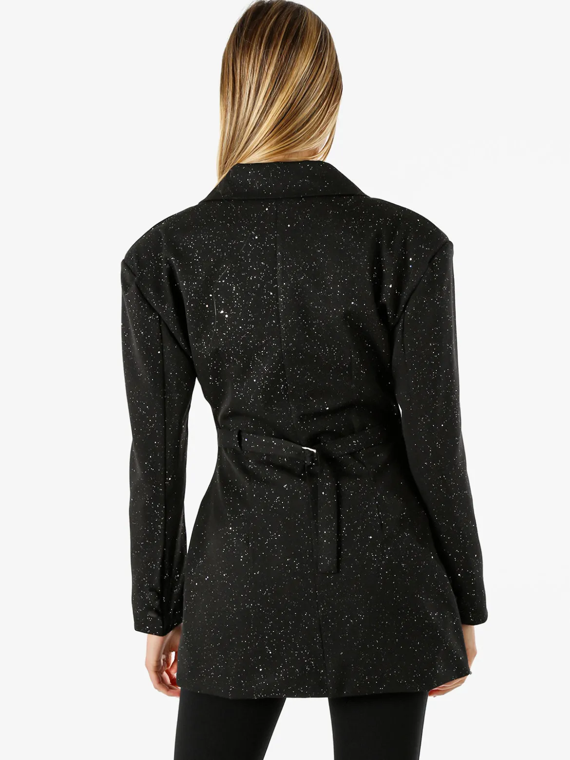 Solada Blazer donna elegante con brillantini e chiusura a doppiopetto