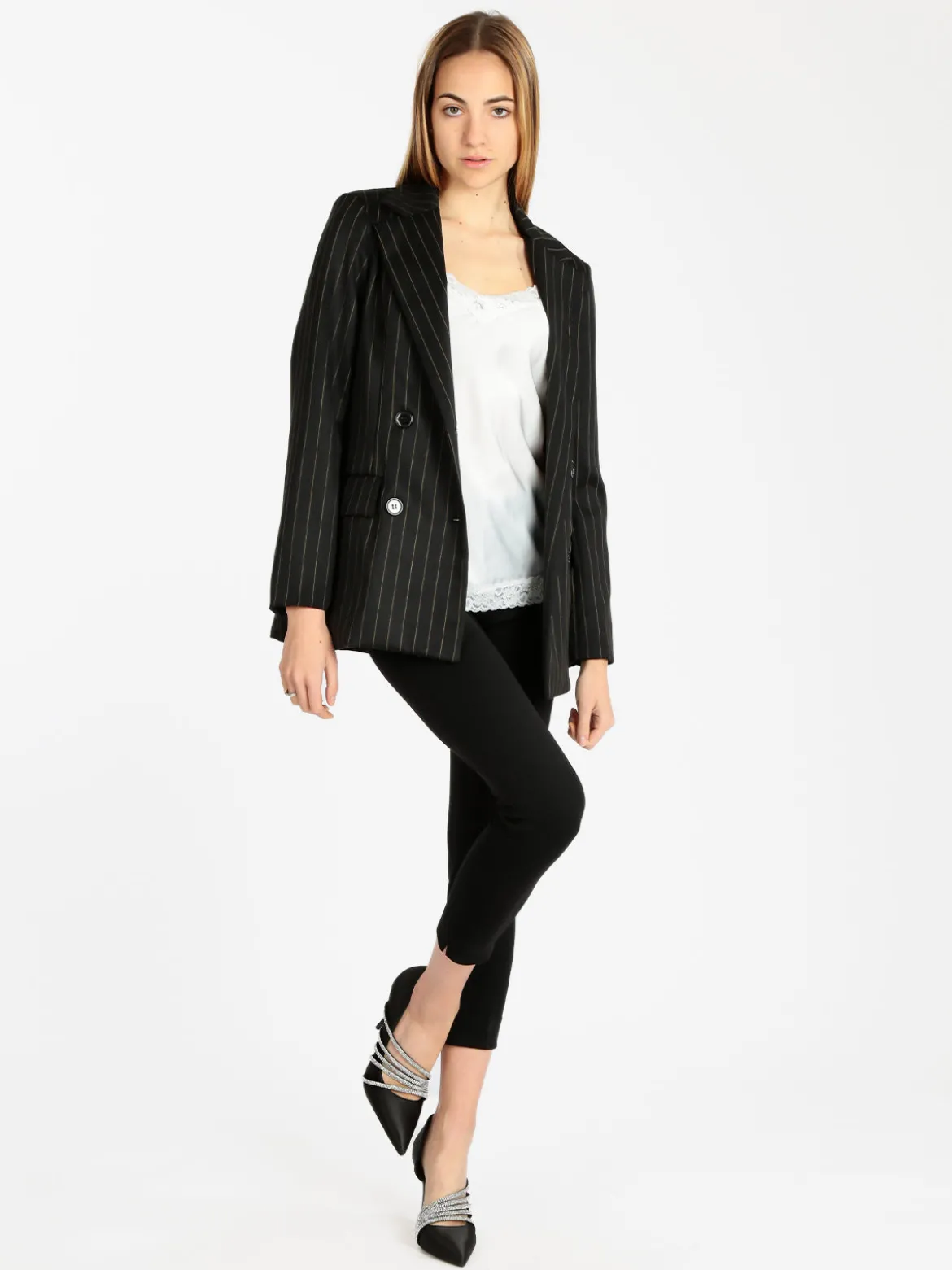 Solada Blazer donna gessato doppiopetto