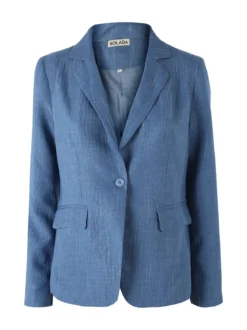Solada Blazer donna in misto lino e viscosa - blu