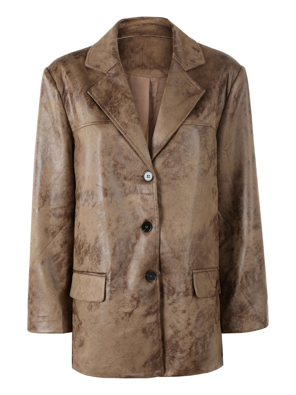 Solada Blazer donna oversize con bottoni - marrone