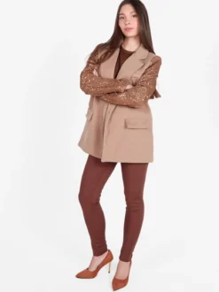 Solada Blazer donna oversize con maniche di paillettes